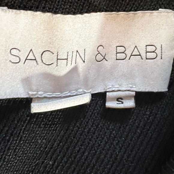 BLACK Sachin & Babi Seraphina Long Sleeve Fringe Knit Black Dress Gown S - Picture 14 of 16